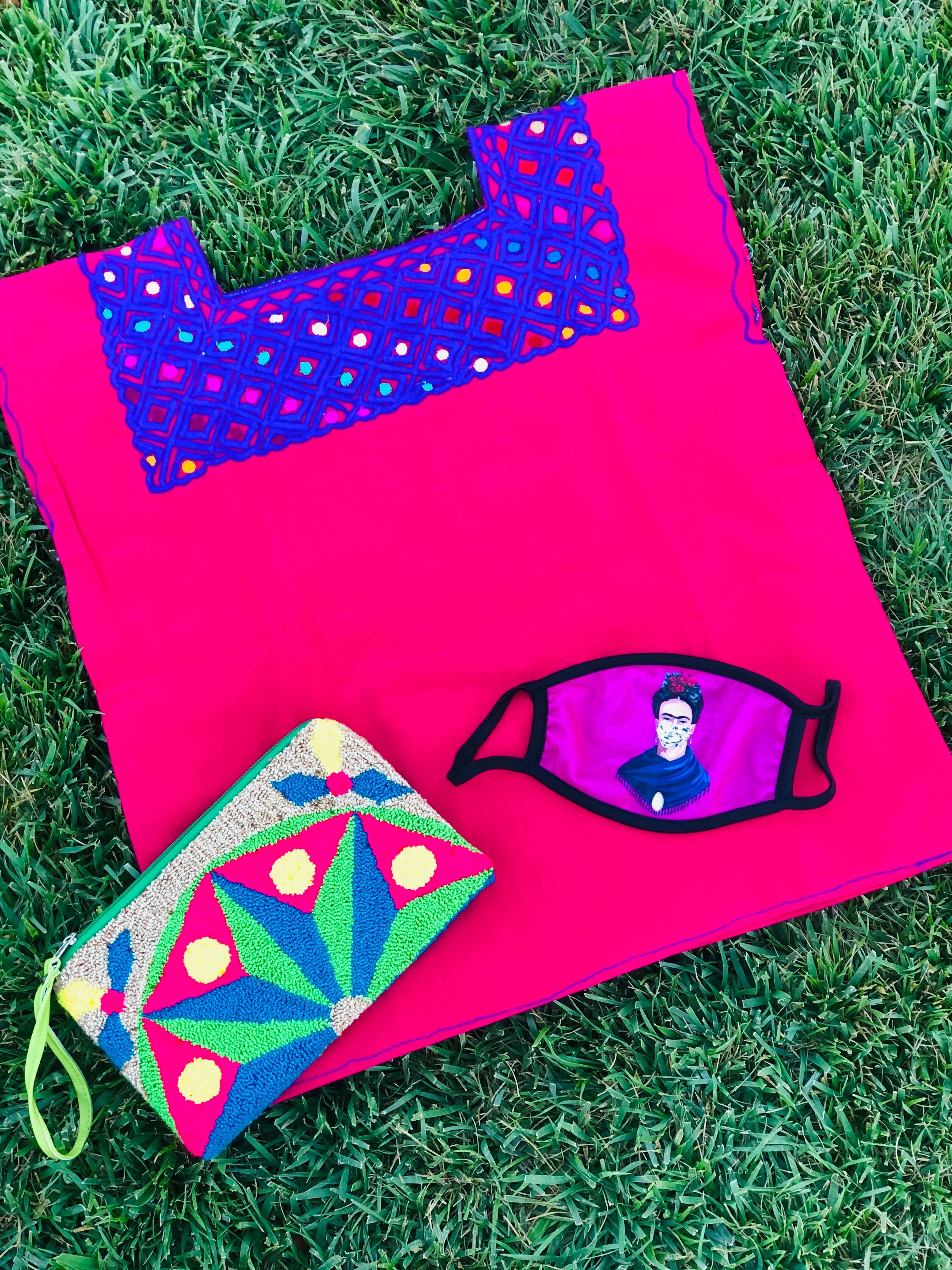 Fuzzy Wayúu Floral Clutch
