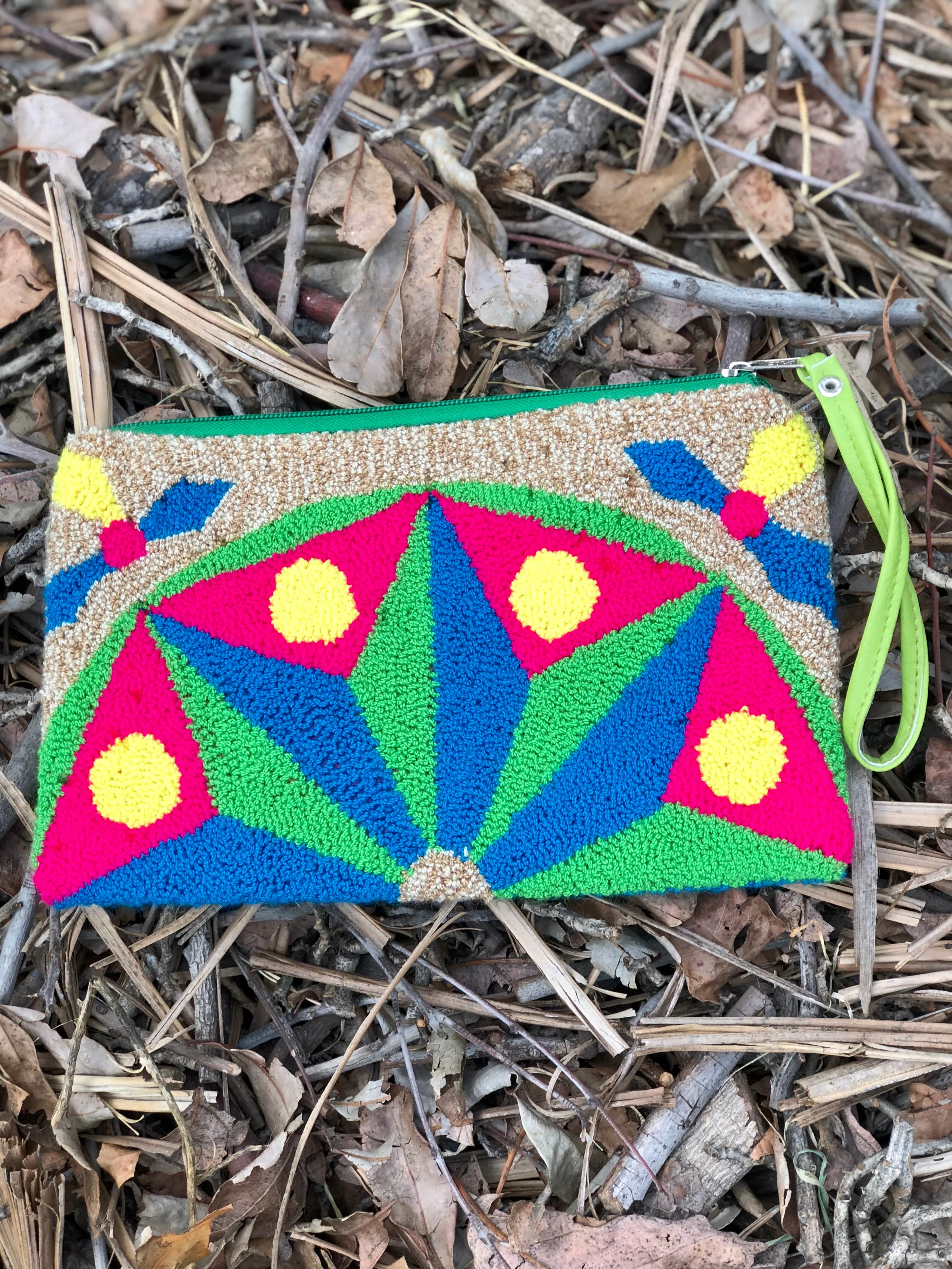 Fuzzy Wayúu Floral Clutch