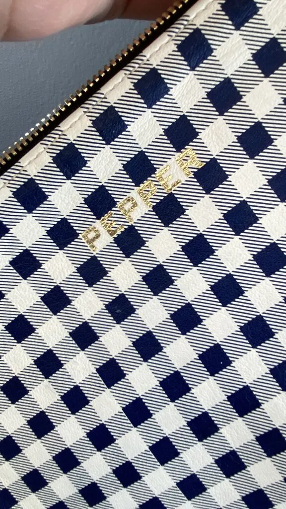 Gingham Zipper Pouch Clutch