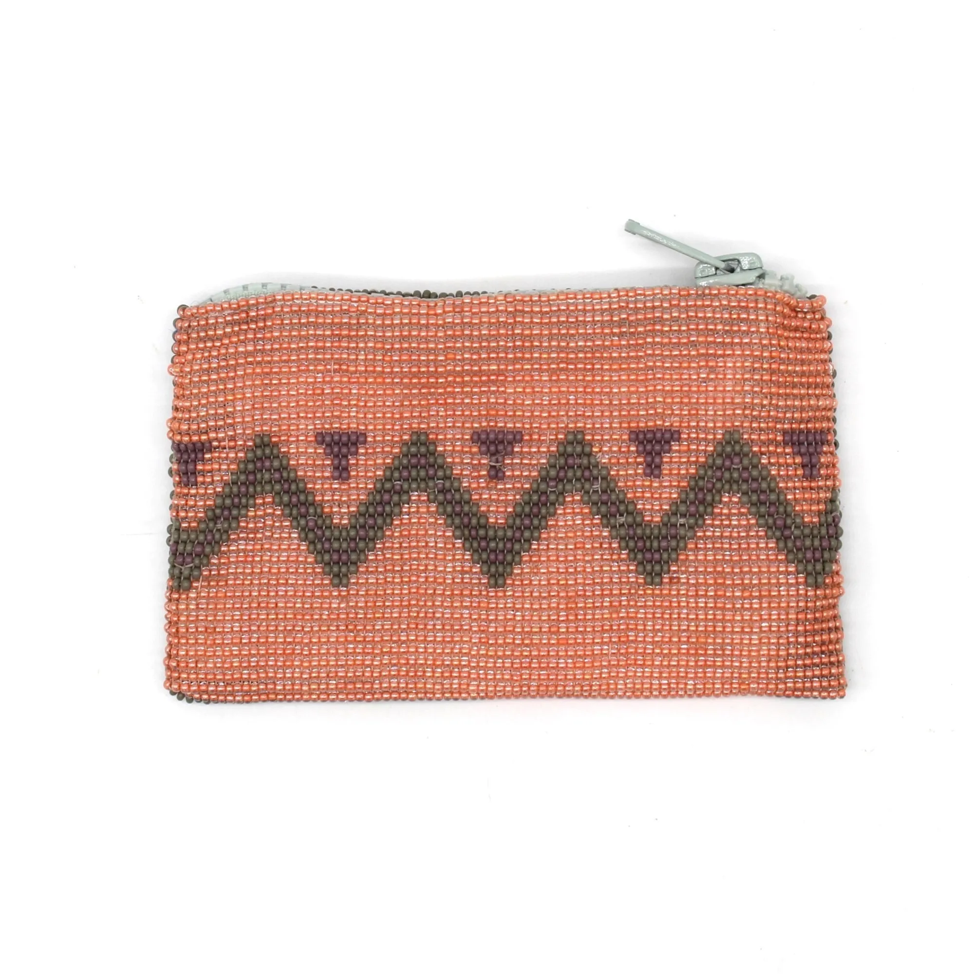 Glass Bead Coin Purse - CAT SALMON