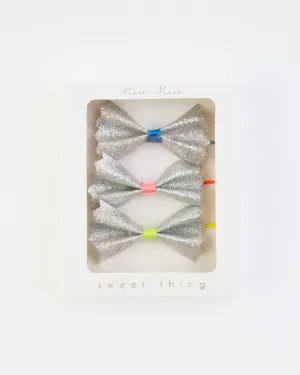 Glitter Bow Hair Pins