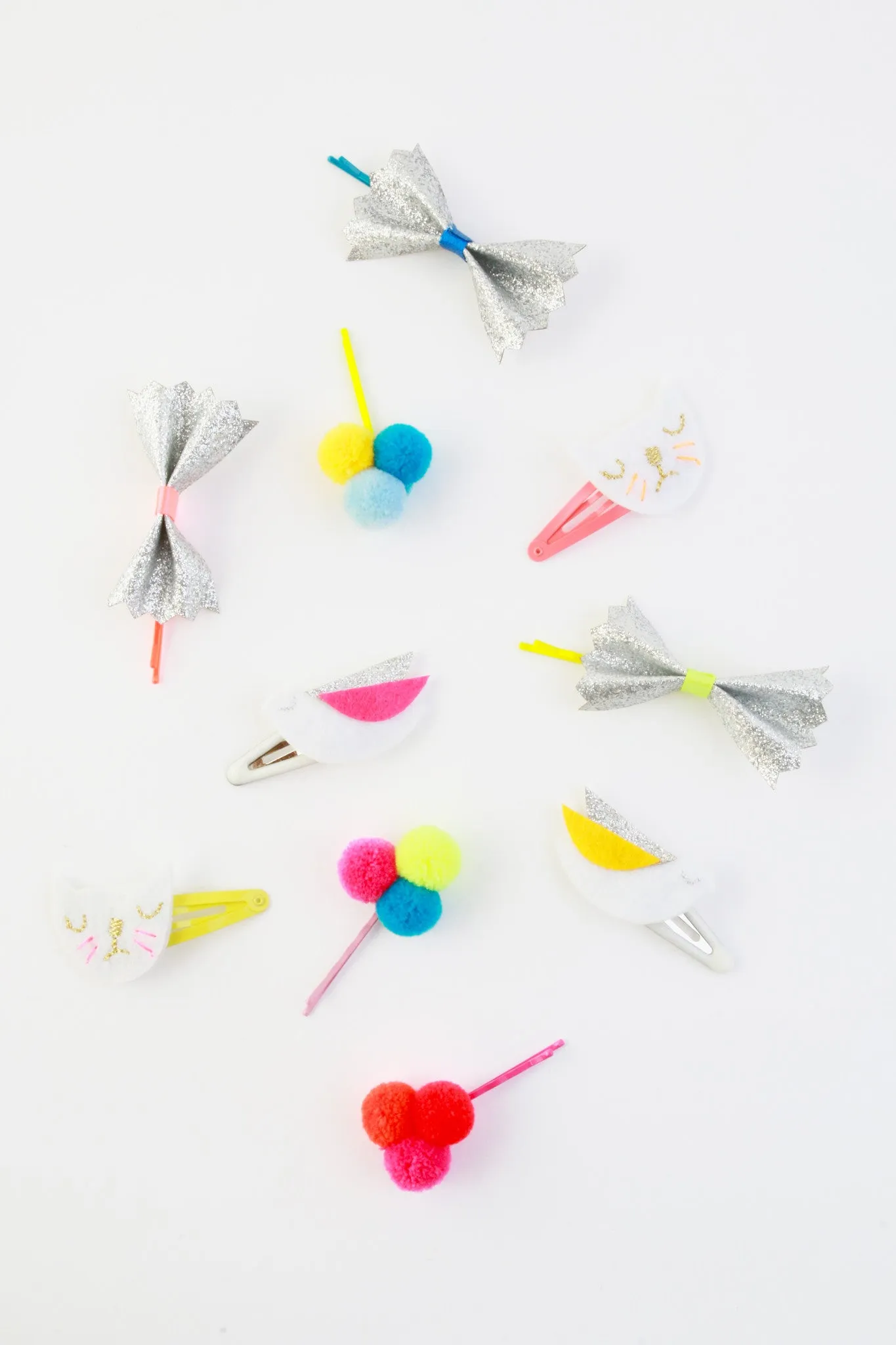 Glitter Bow Hair Pins