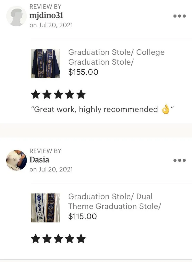 Graduation Stole/ High School Graduation Stole/ Personalized Stole/ Memory Stole