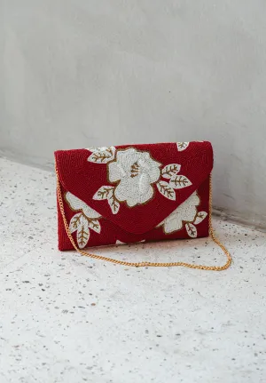 Grand Peonies Beaded Handbag (Preorder)