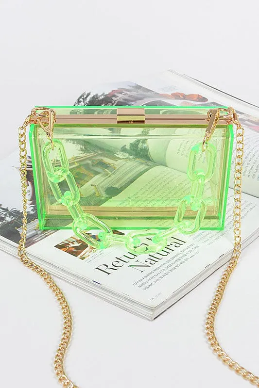 Green Clear Plastic Clutch