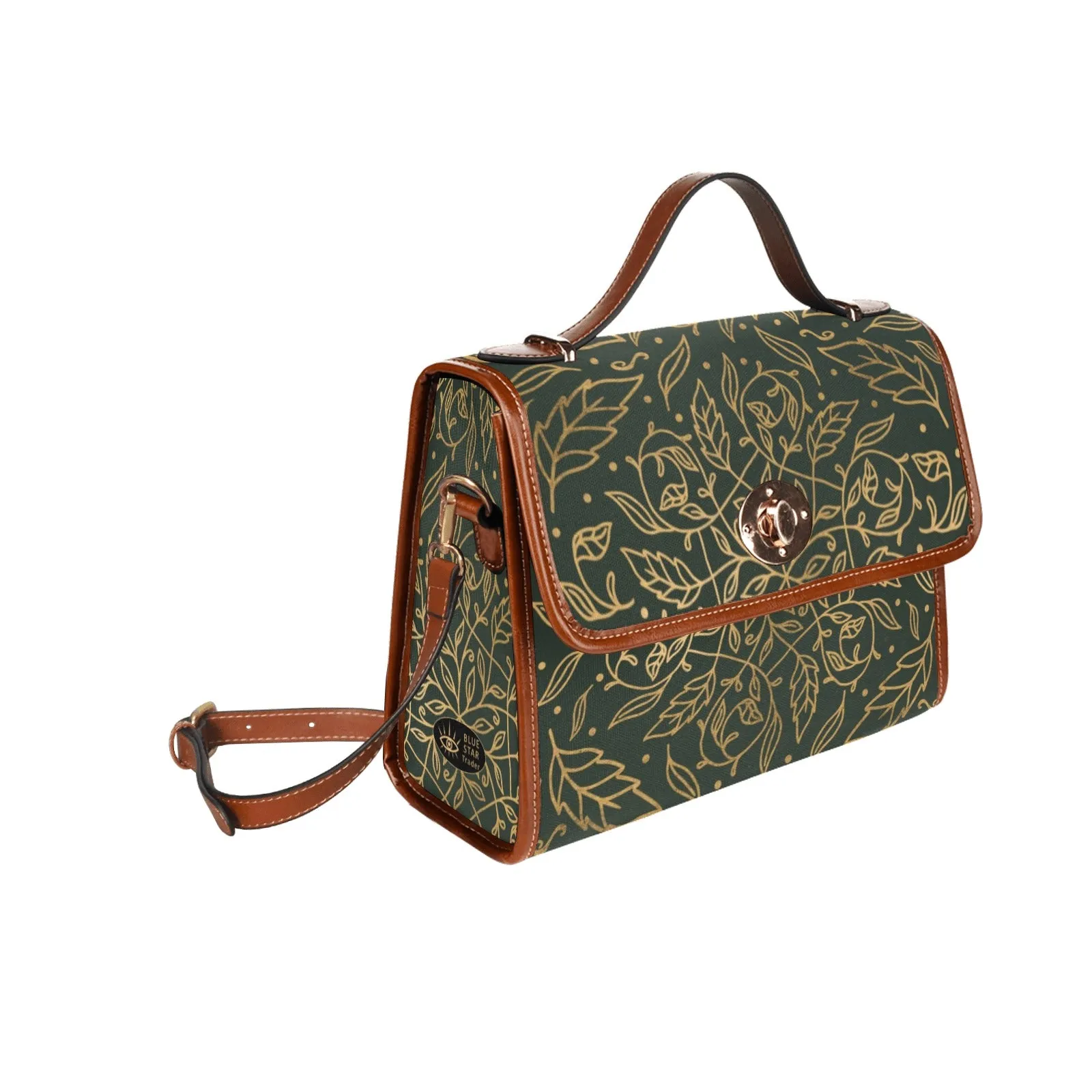 Green Leaf Mandala Canvas Purse
