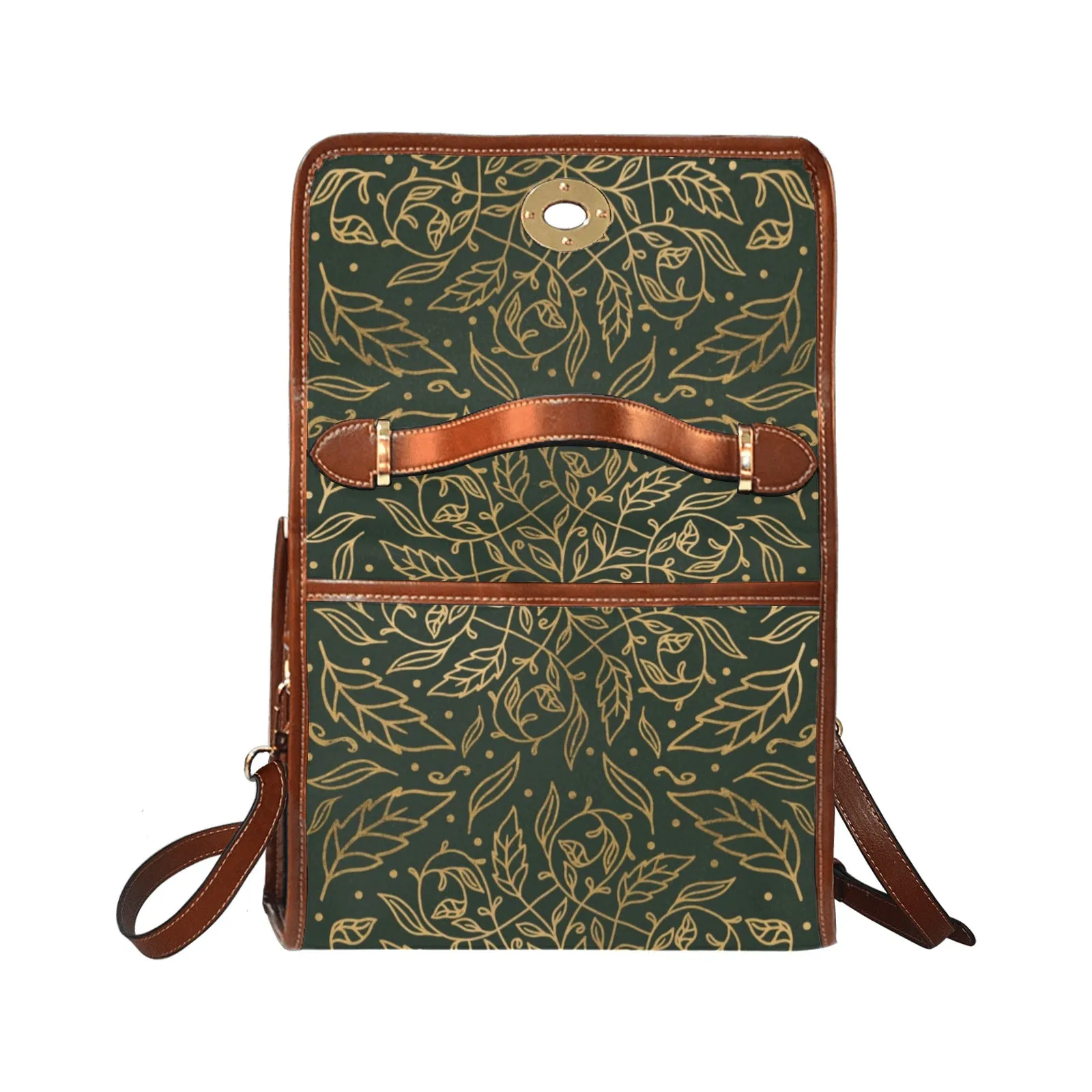 Green Leaf Mandala Canvas Purse