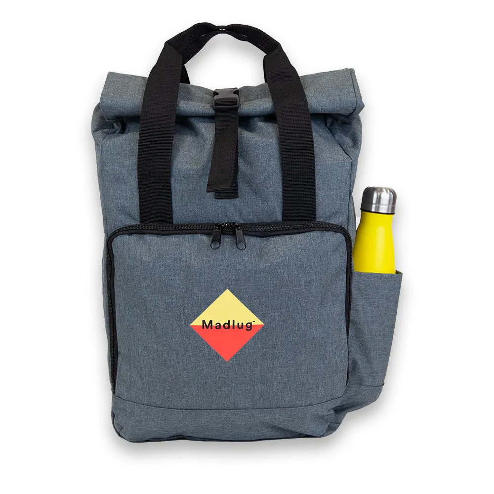 Grey Laptop Roll-Top Backpack