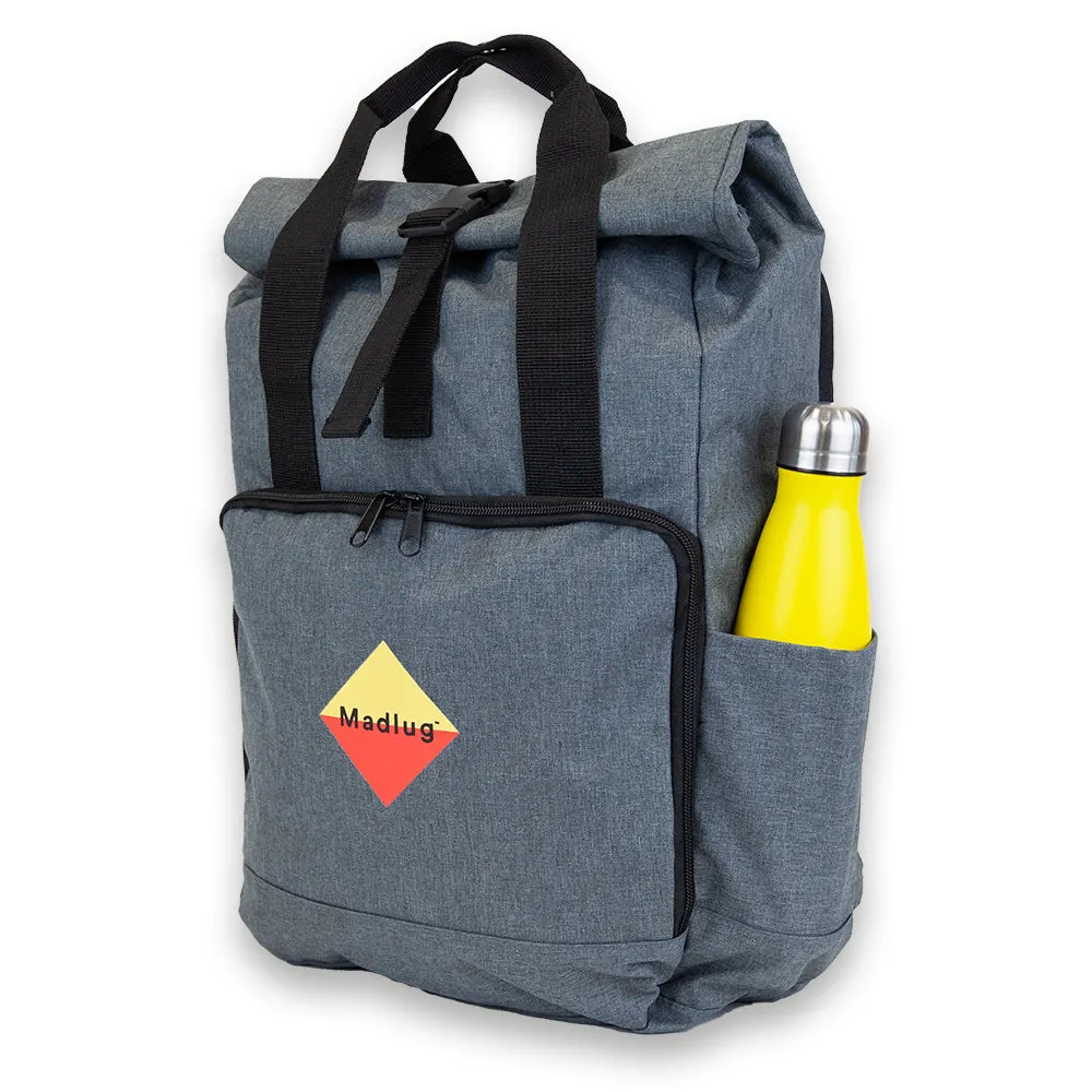 Grey Laptop Roll-Top Backpack
