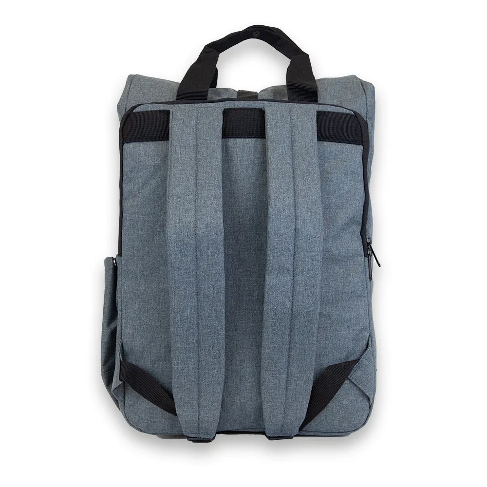Grey Laptop Roll-Top Backpack