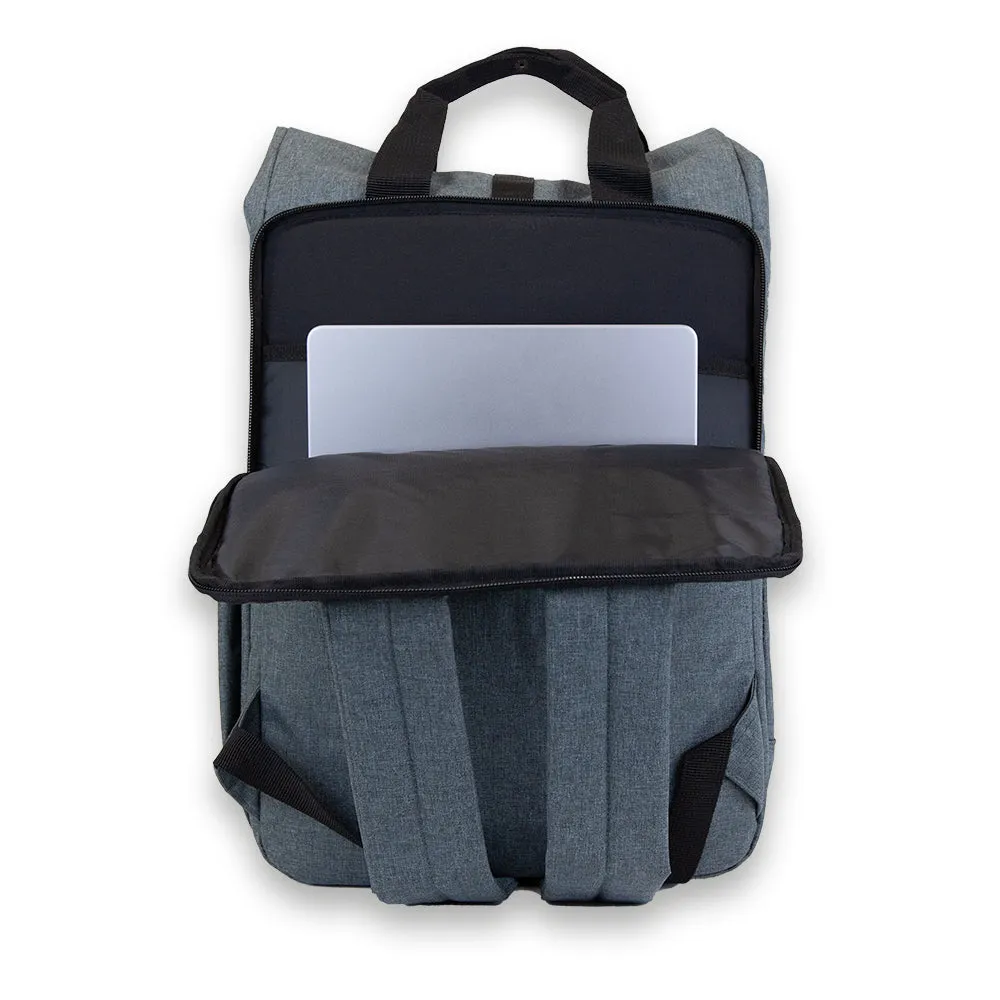 Grey Laptop Roll-Top Backpack