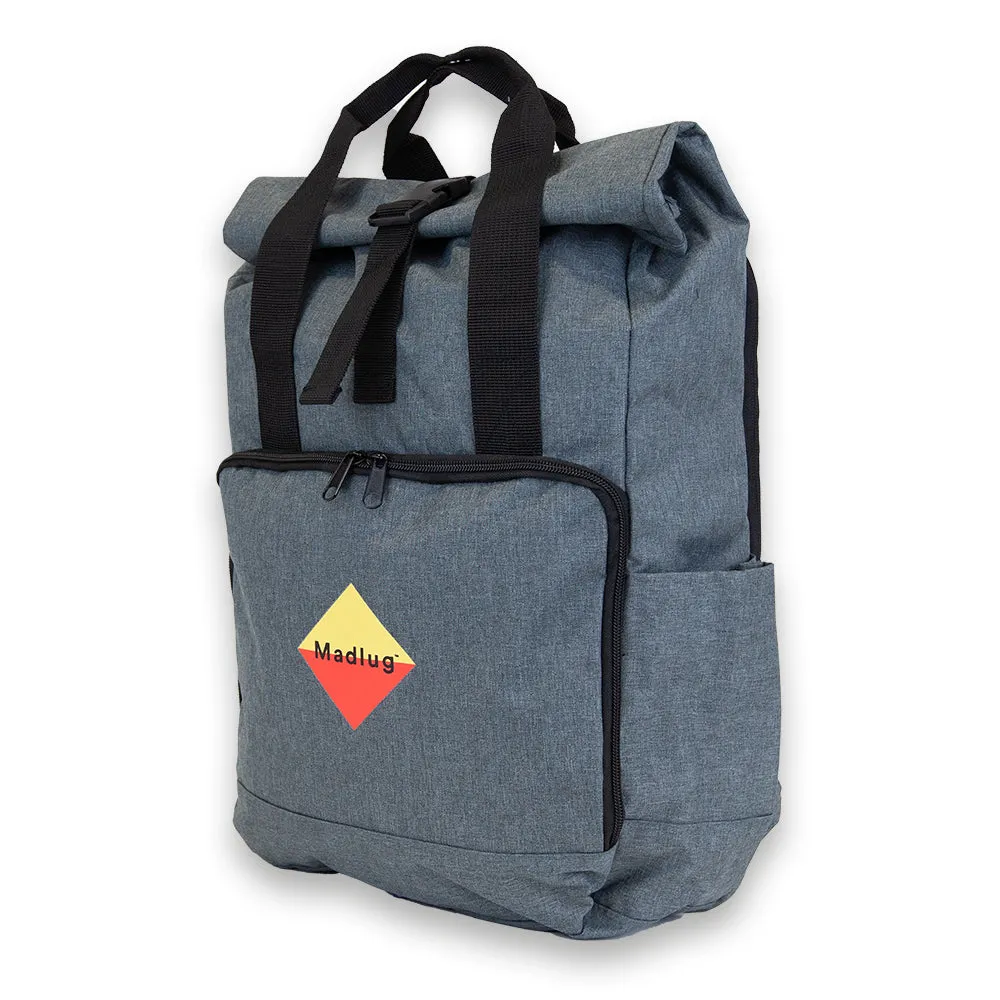 Grey Laptop Roll-Top Backpack