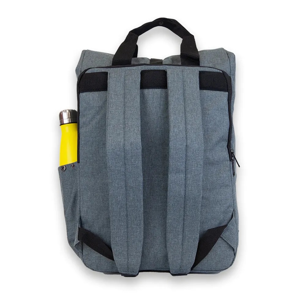 Grey Laptop Roll-Top Backpack