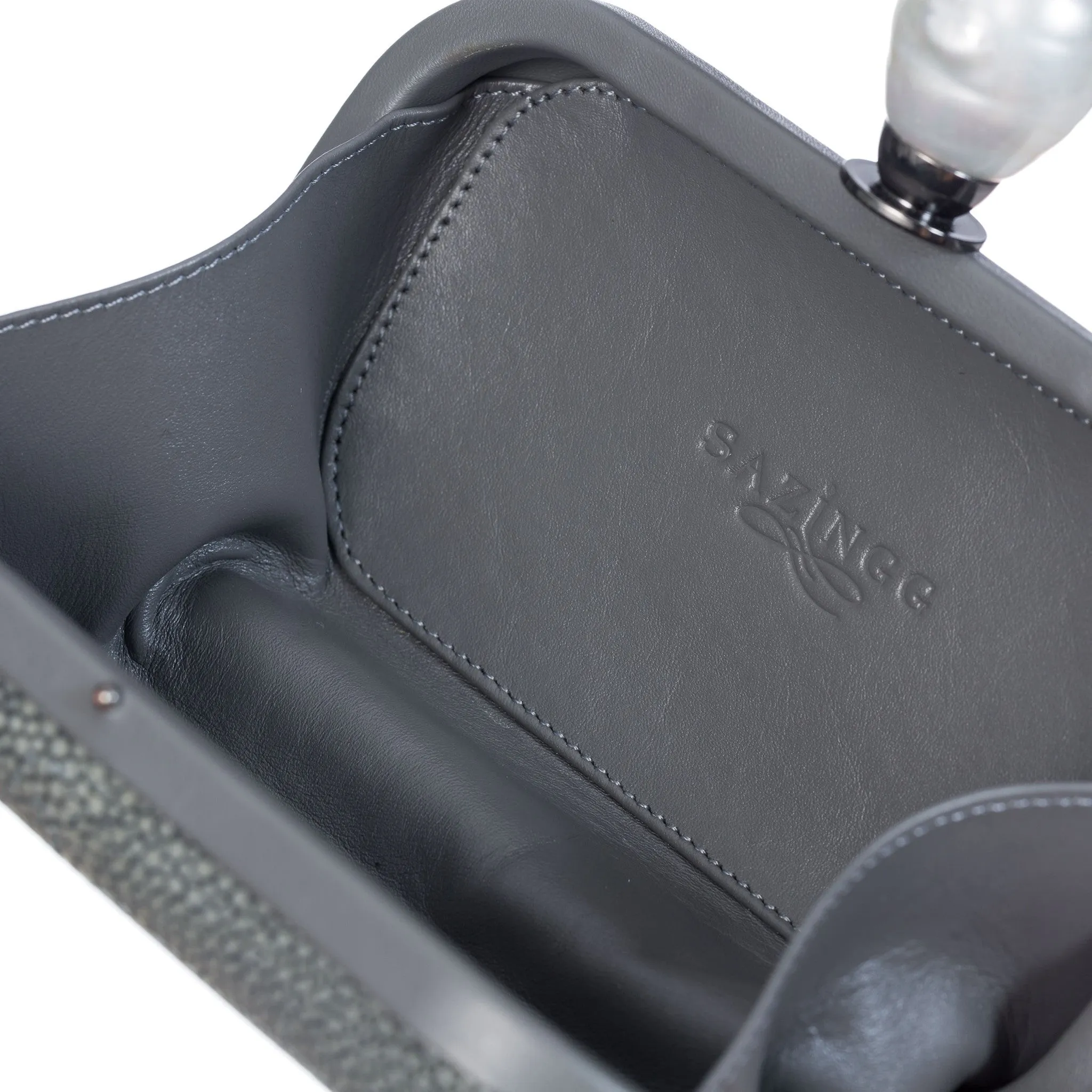 Grey Stingray Leather Clutch