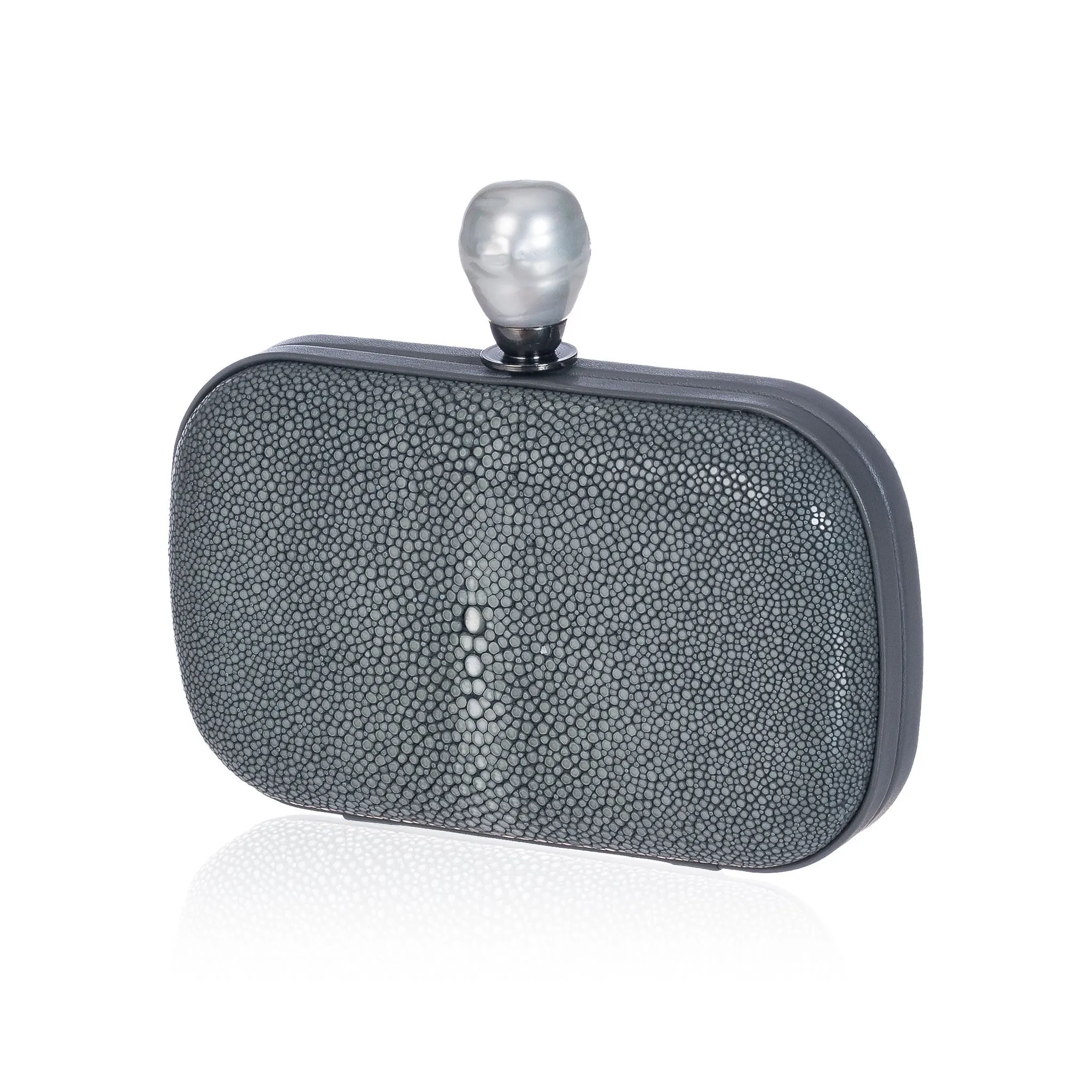 Grey Stingray Leather Clutch