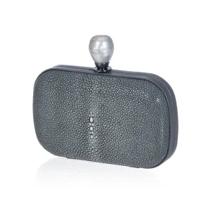 Grey Stingray Leather Clutch
