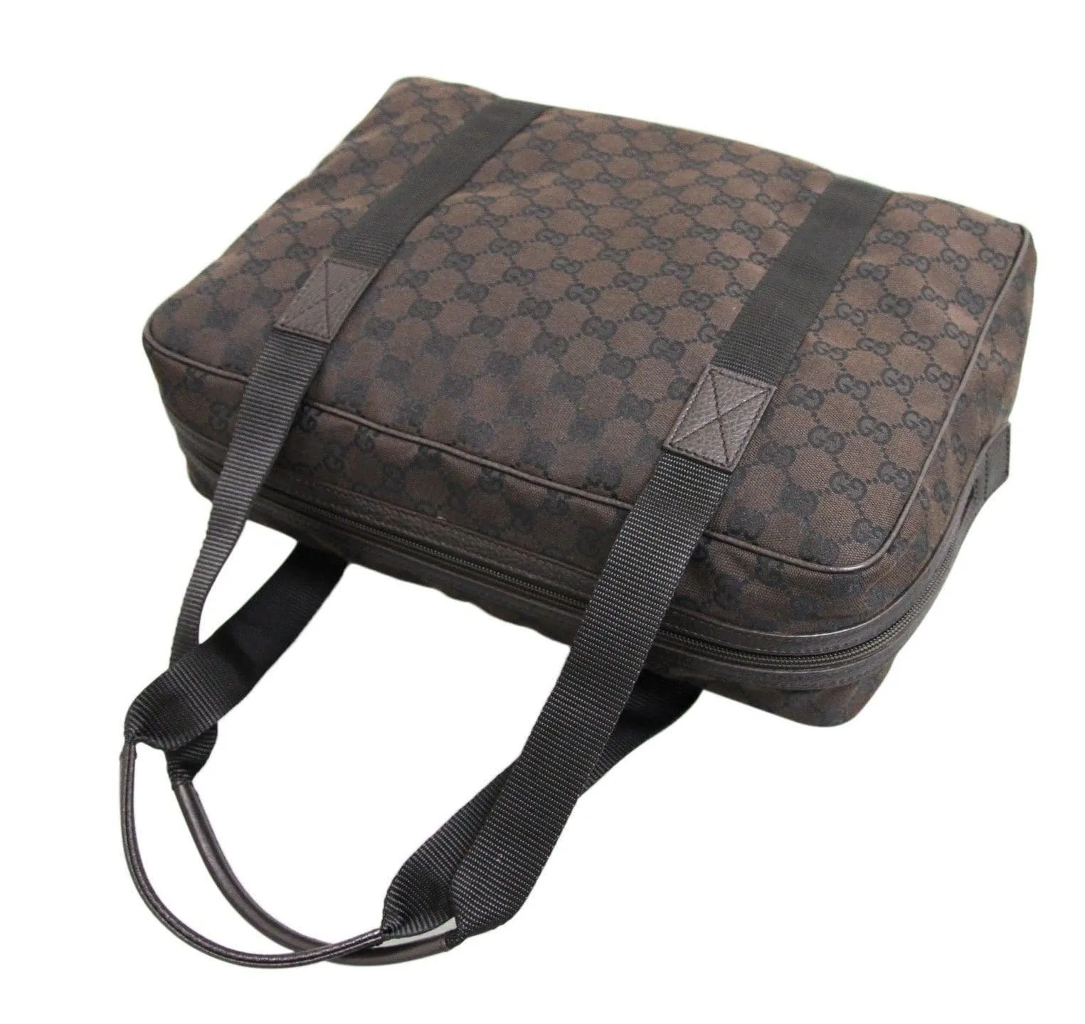 Gucci 282529 Unisex Brown Canvas Shoulder Laptop Bag Tote Handbag - Final Call