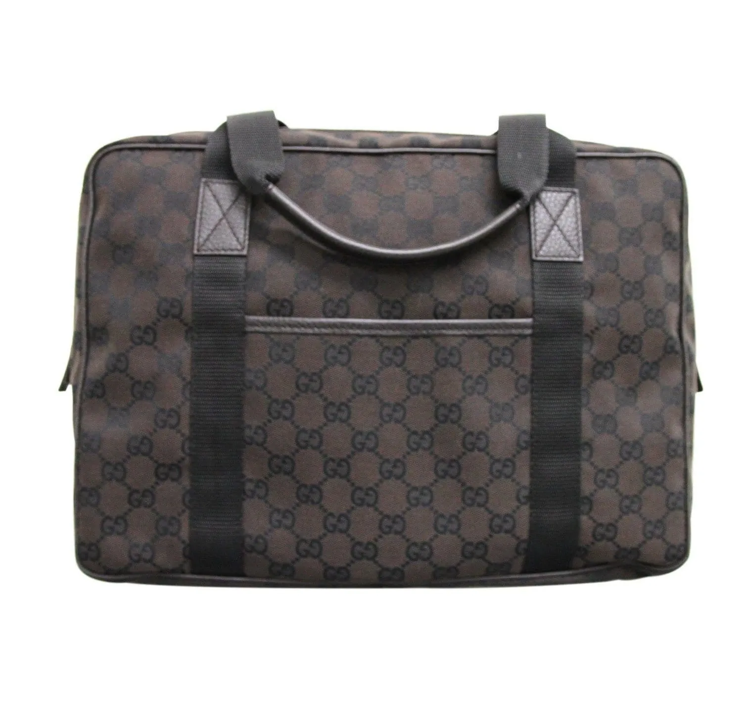 Gucci 282529 Unisex Brown Canvas Shoulder Laptop Bag Tote Handbag - Final Call