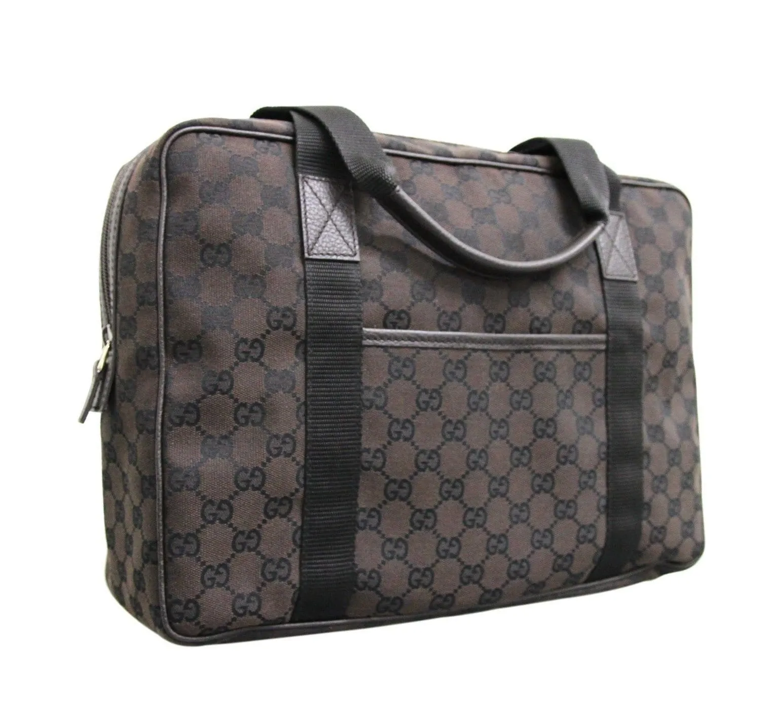 Gucci 282529 Unisex Brown Canvas Shoulder Laptop Bag Tote Handbag - Final Call