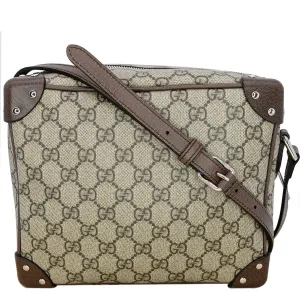 GUCCI GG Supreme Monogram Canvas Shoulder Bag Beige 626363