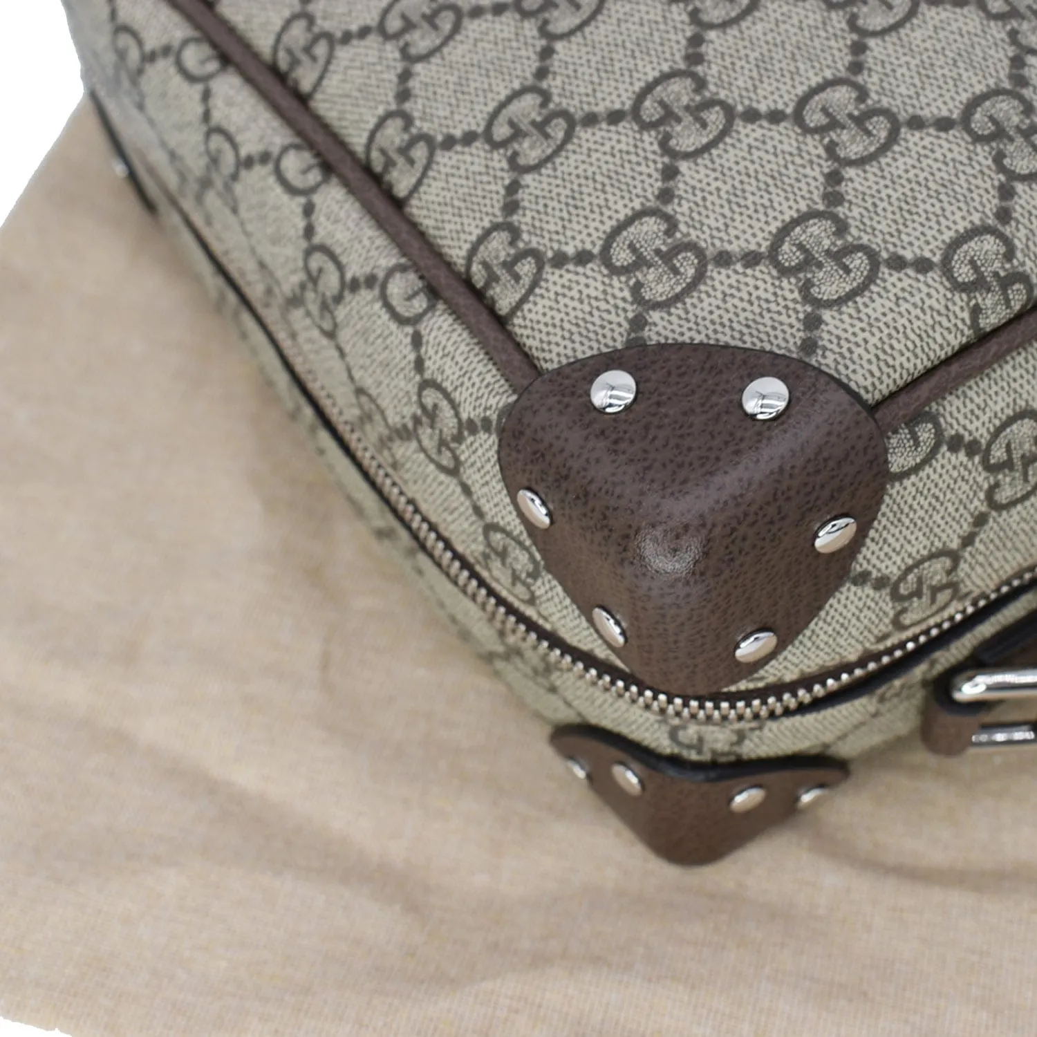 GUCCI GG Supreme Monogram Canvas Shoulder Bag Beige 626363