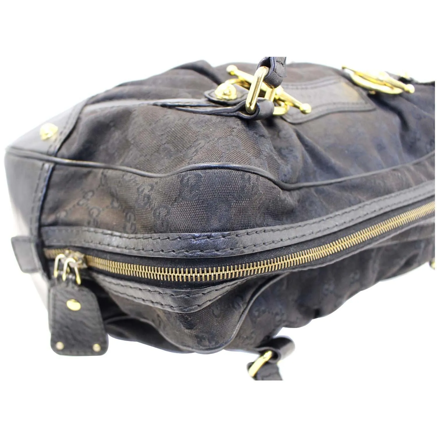 GUCCI Monogram Jockey Boston Bag Black - 20% OFF