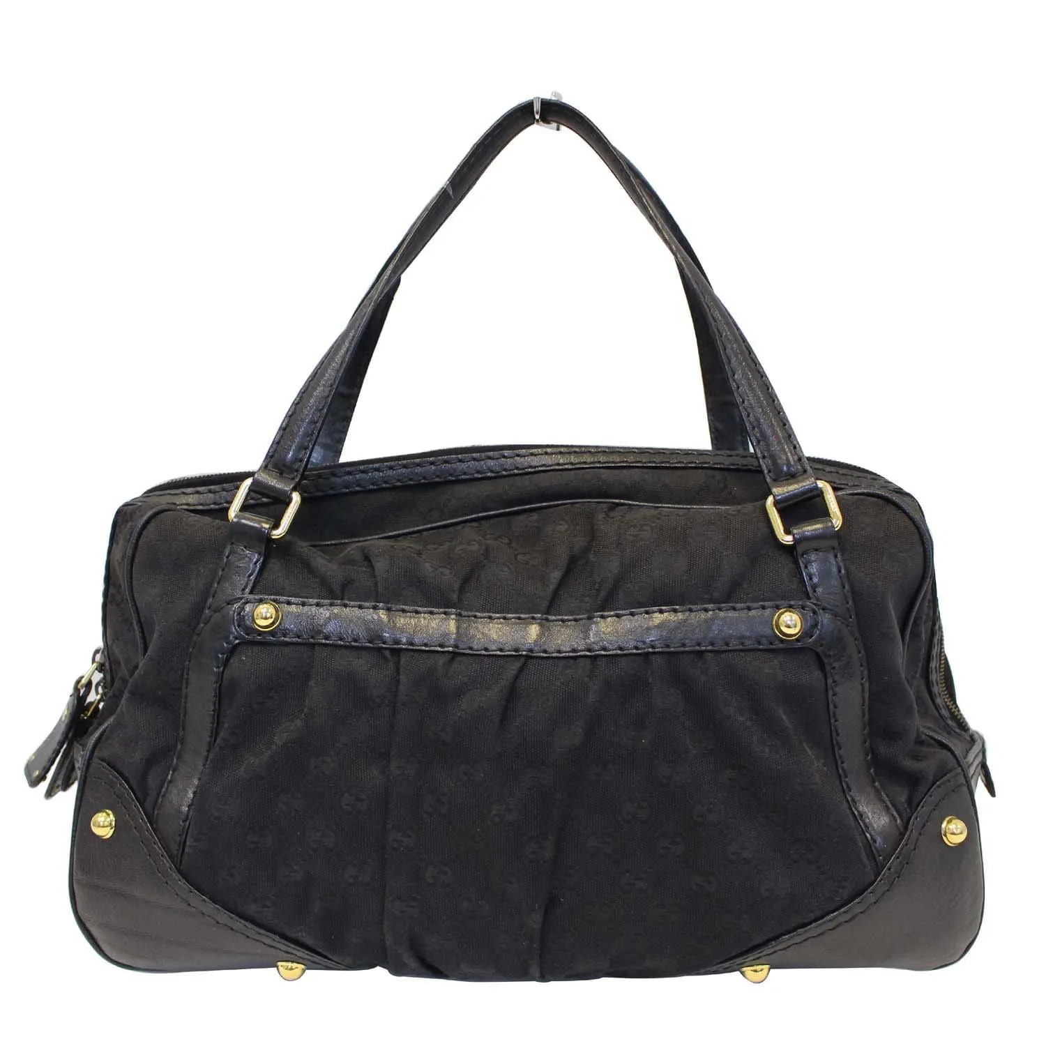 GUCCI Monogram Jockey Boston Bag Black - 20% OFF