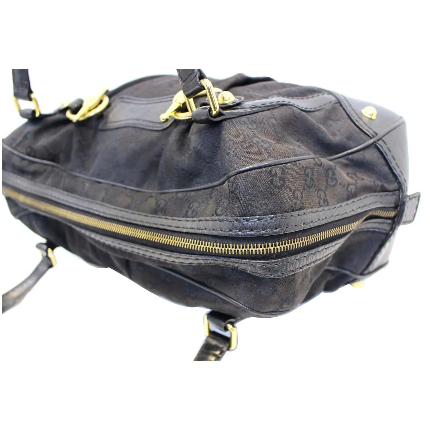 GUCCI Monogram Jockey Boston Bag Black - 20% OFF