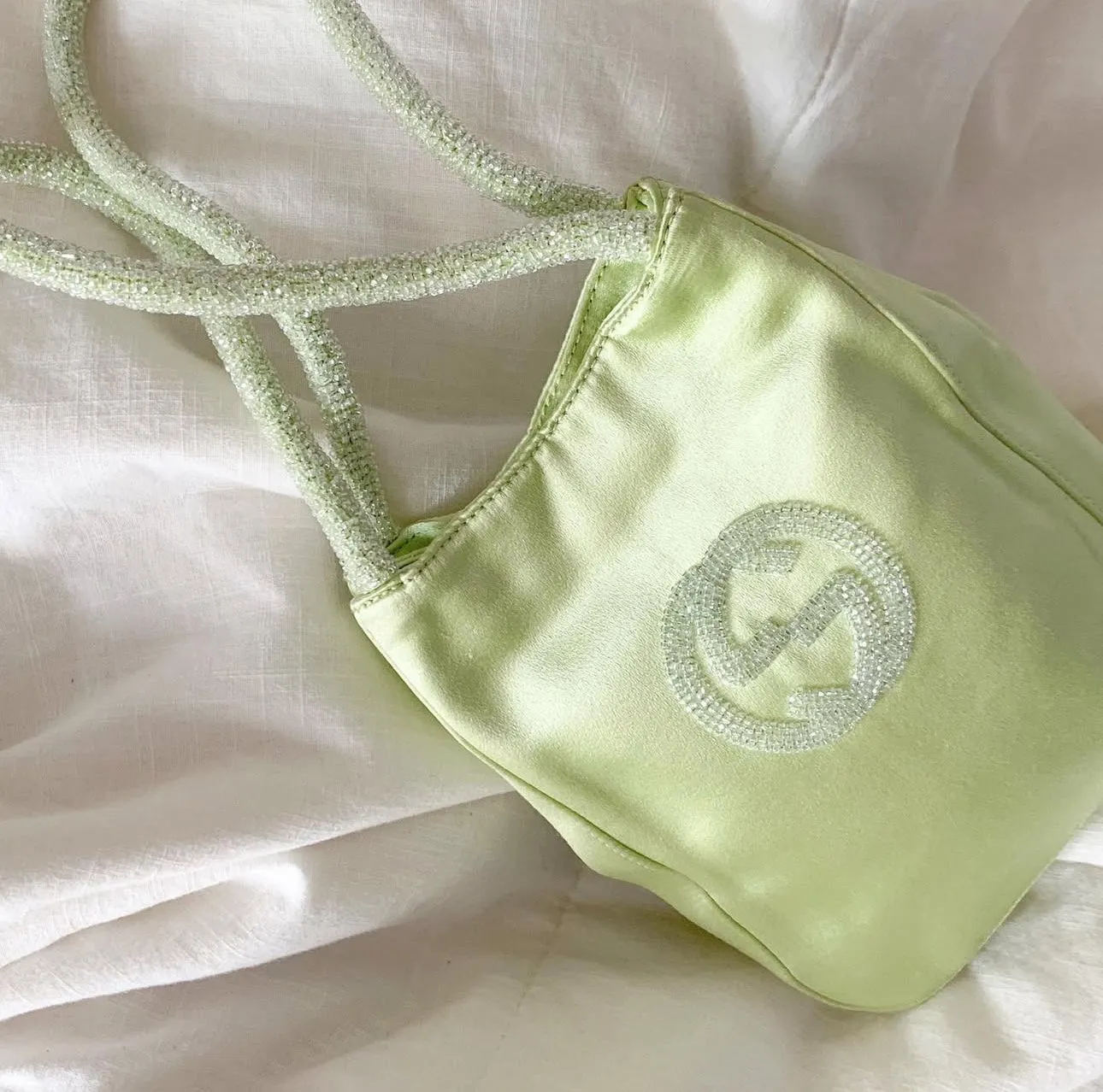 Gucci Pastel Green Beaded Mini Bag