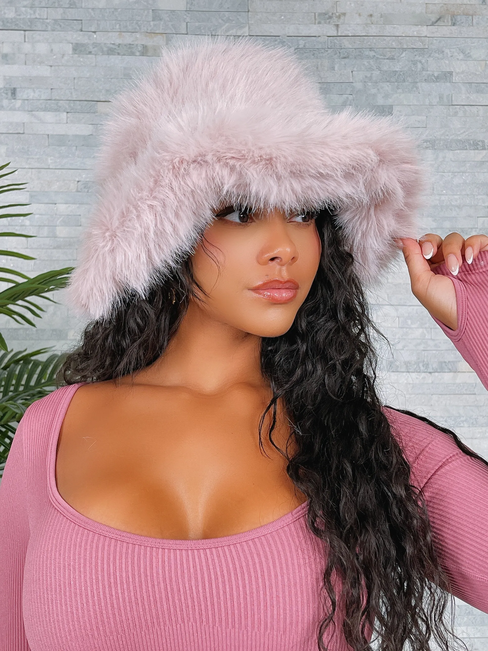 H3456- FUR FUZZY BUCKET HAT