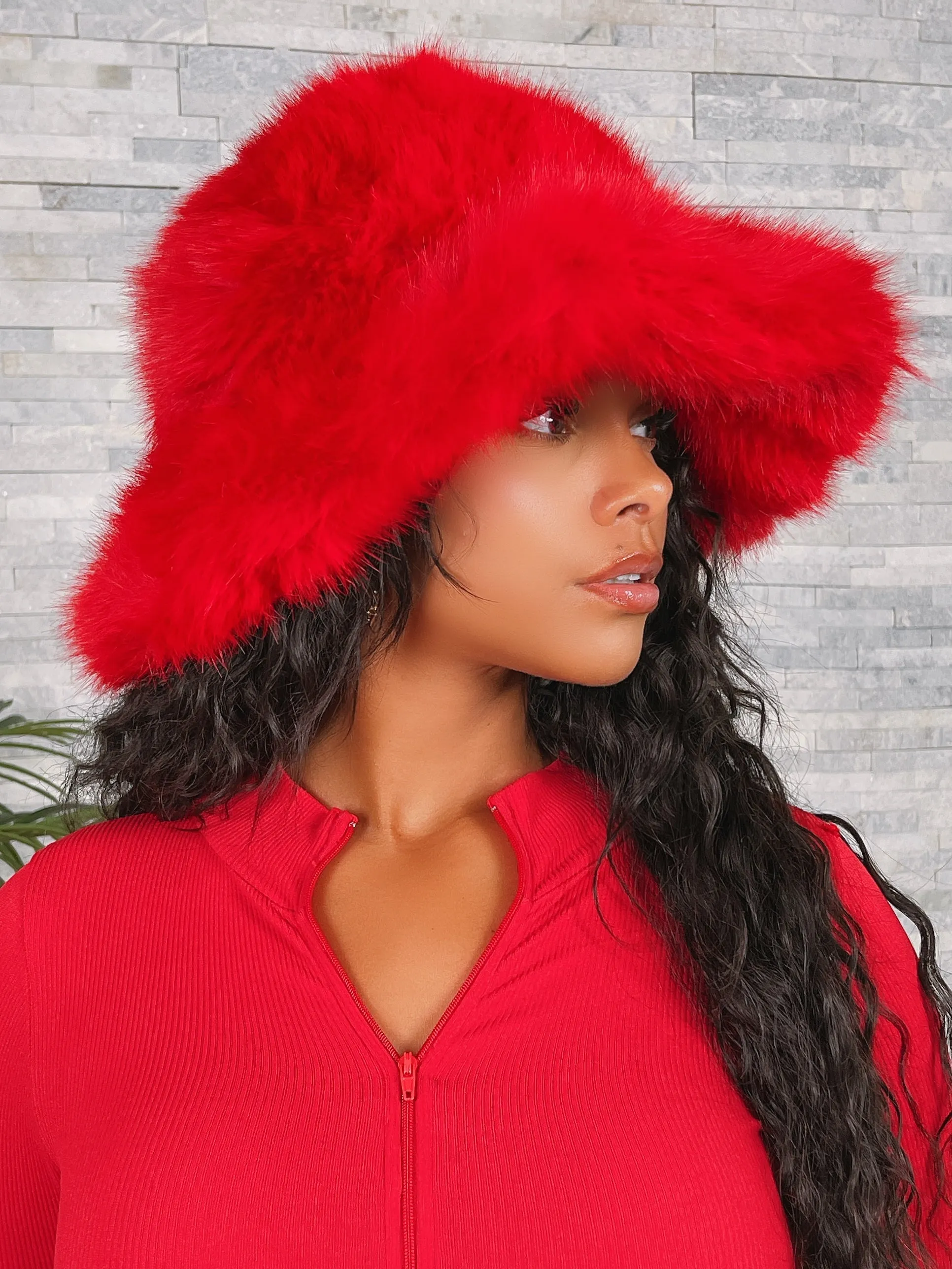 H3456- FUR FUZZY BUCKET HAT