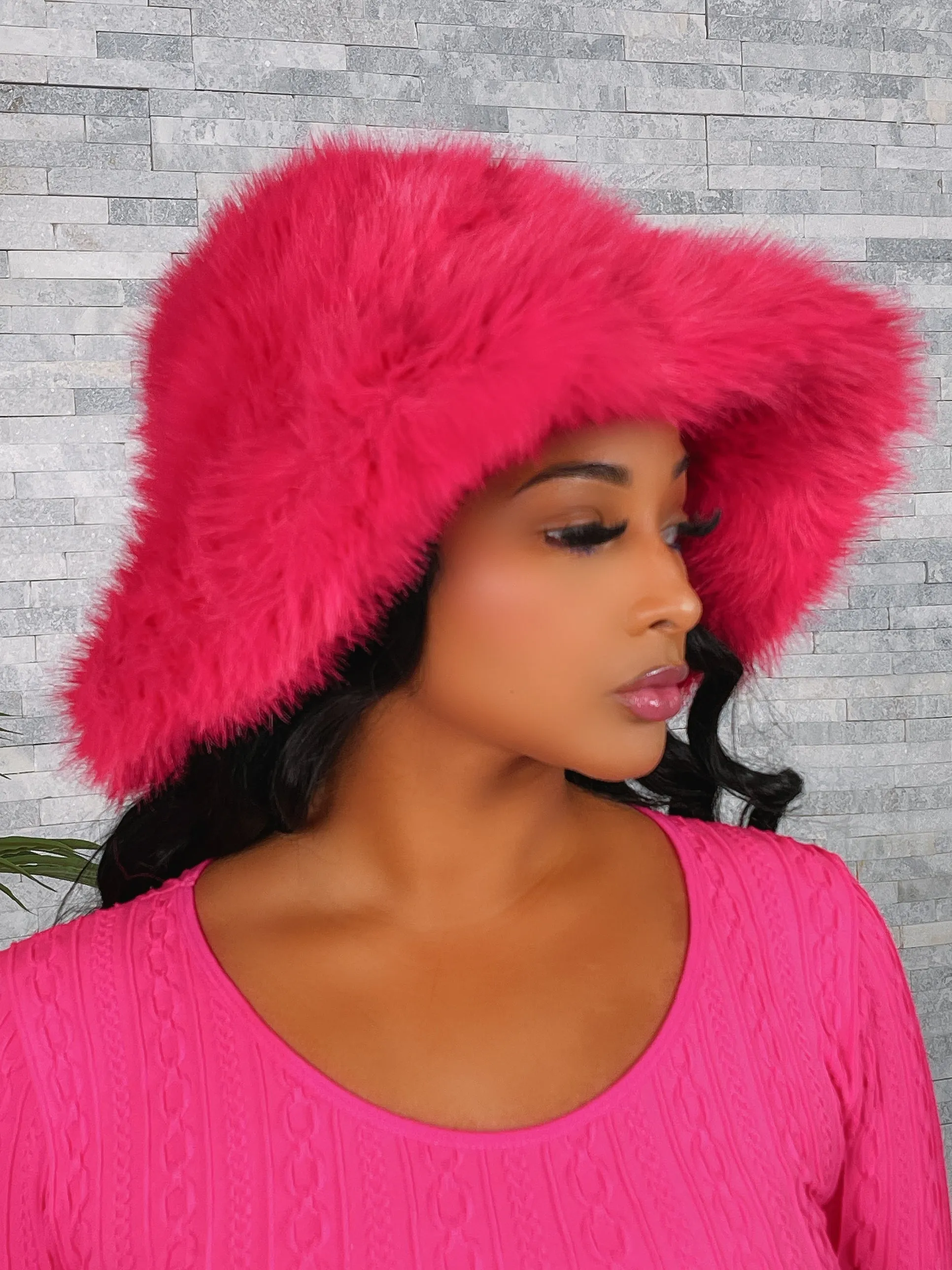 H3456- FUR FUZZY BUCKET HAT
