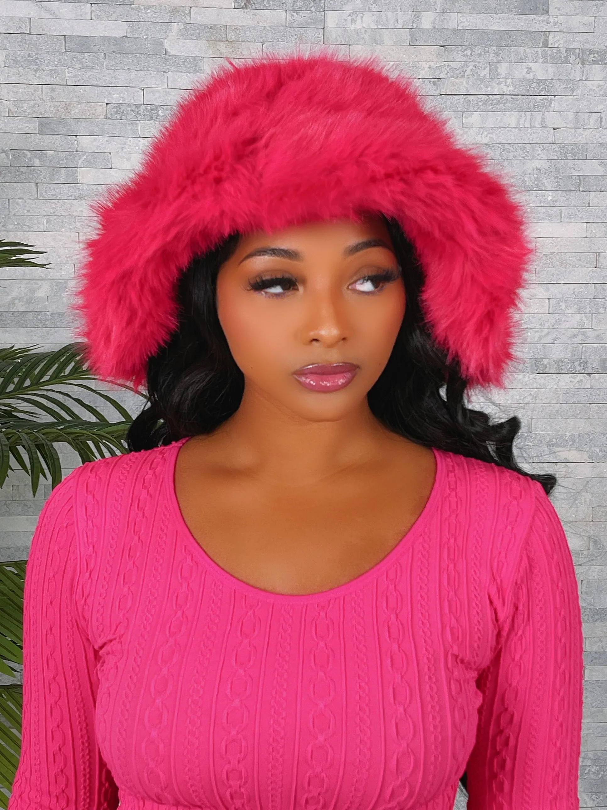H3456- FUR FUZZY BUCKET HAT