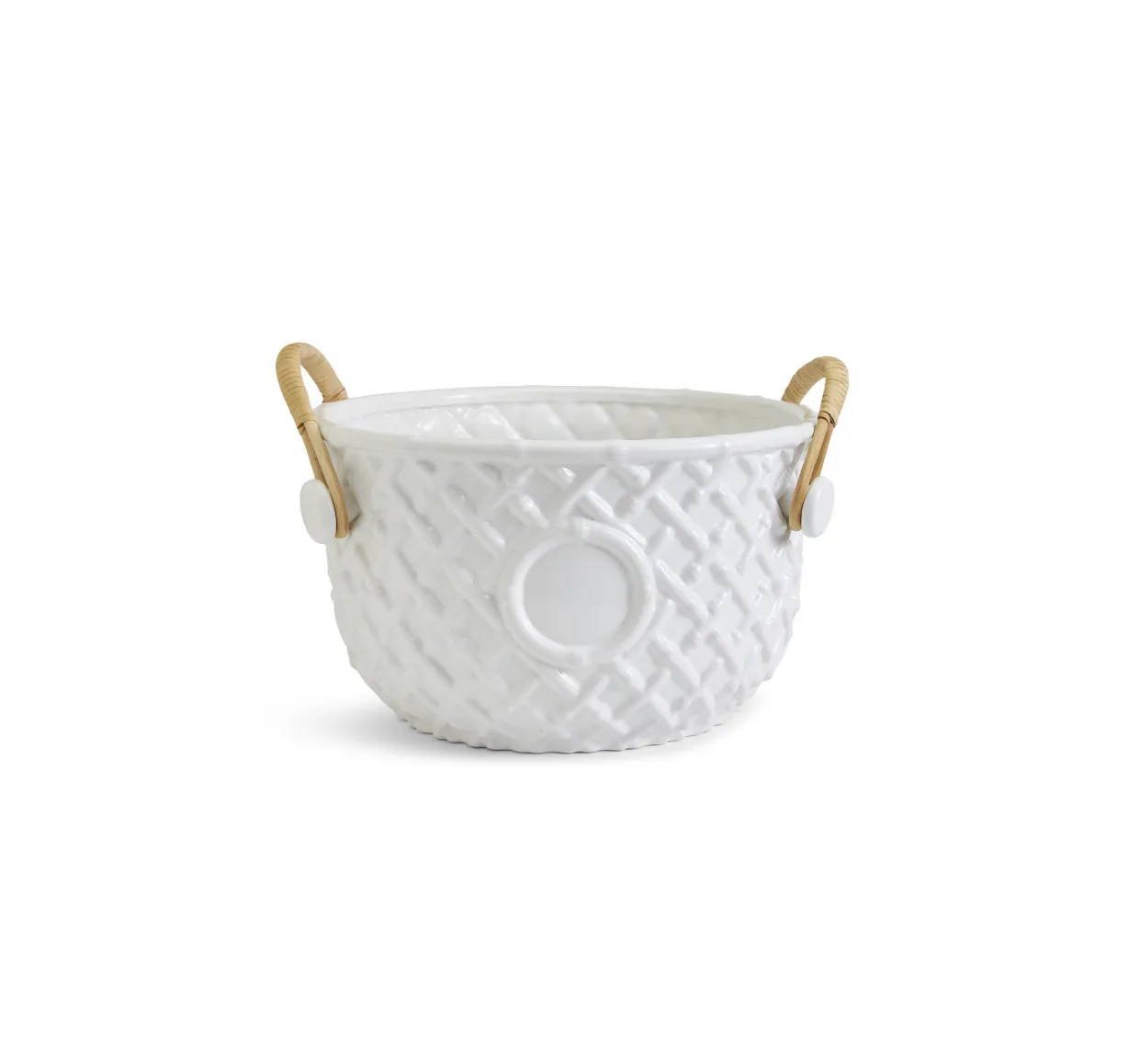 Hampton Faux Bamboo Fretwork Party Bucket with Bamboo Handles