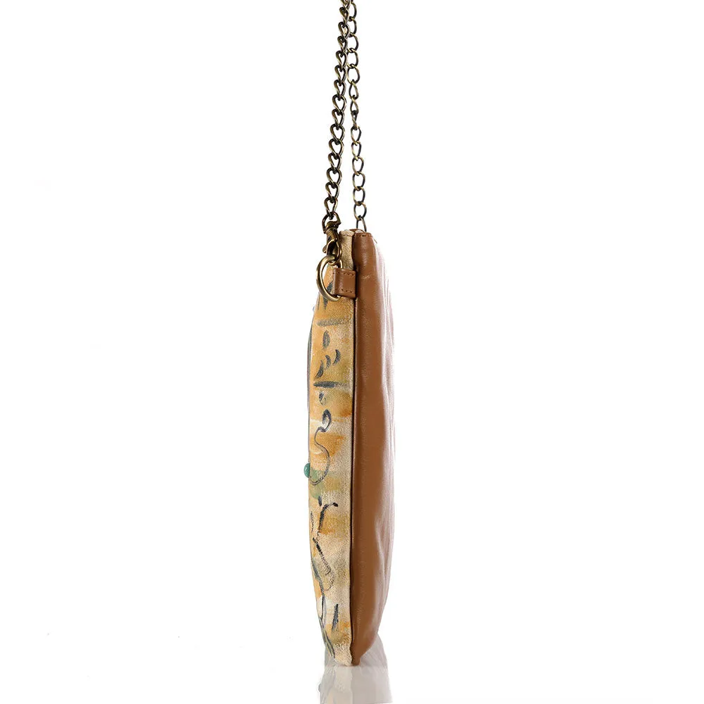 HAND PAINTED LEBANESE WITH HAMSA CROSSBAG