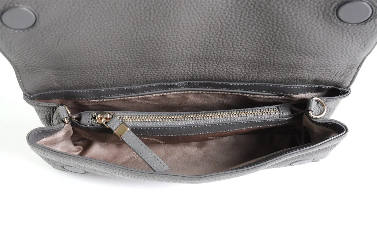 Handmade Italian Leather Clutch - Rimini - Pompeii Grey