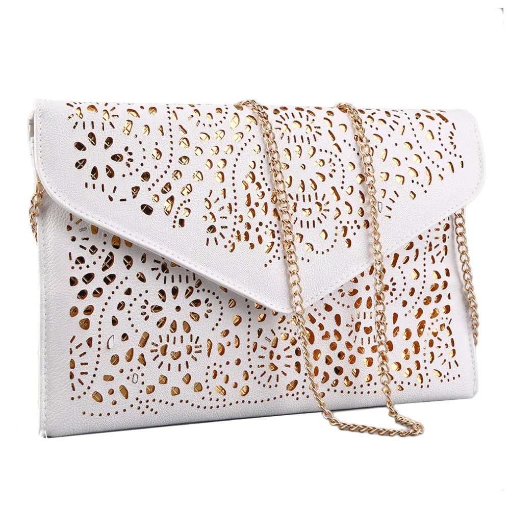 Hollow Out Shoulder Bags Crossbody Day Clutches Women Messenger  Bag Ladies Handbags Vintage Style Chain Envelope Bag