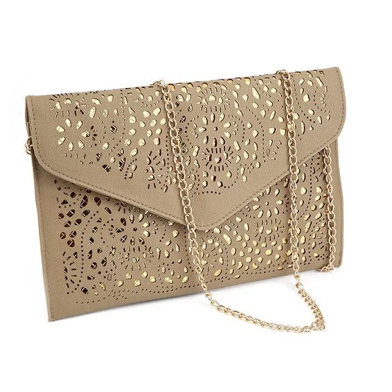 Hollow Out Shoulder Bags Crossbody Day Clutches Women Messenger  Bag Ladies Handbags Vintage Style Chain Envelope Bag