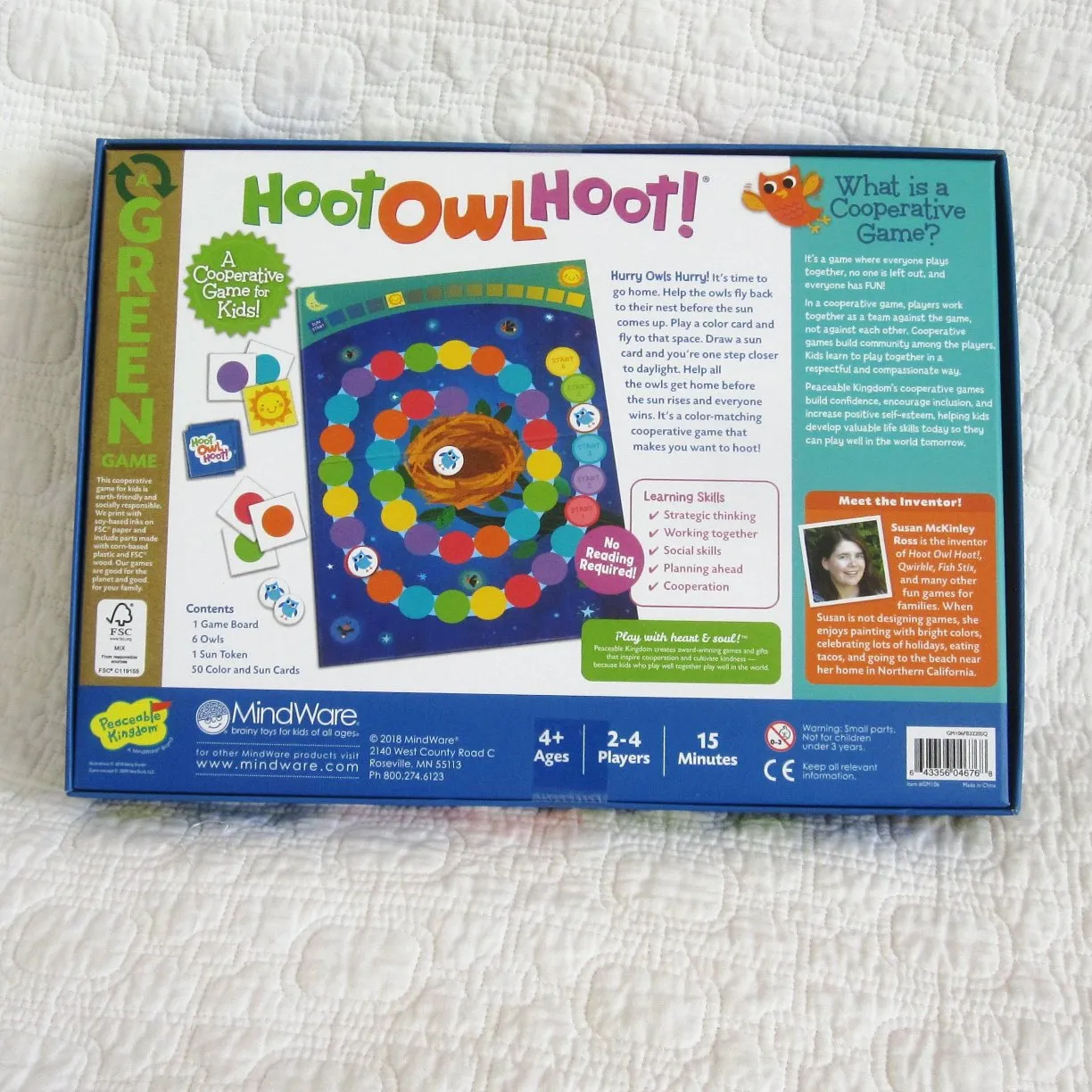 Hoot Owl Hoot, Cooperative Matching Game by Peaceable Kingdom, Ages 4 