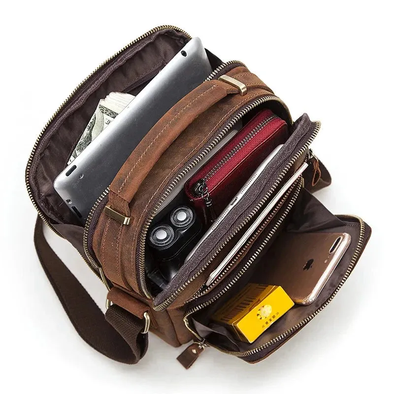 HUMERPAUL Genuine Leather Men's Shoulder Bag