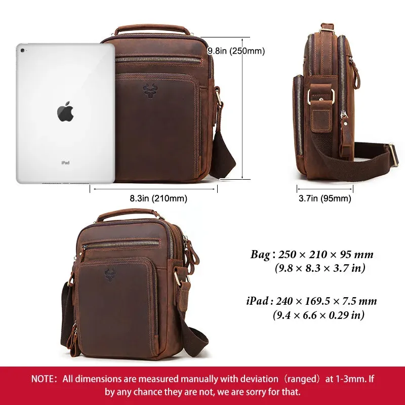 HUMERPAUL Genuine Leather Men's Shoulder Bag