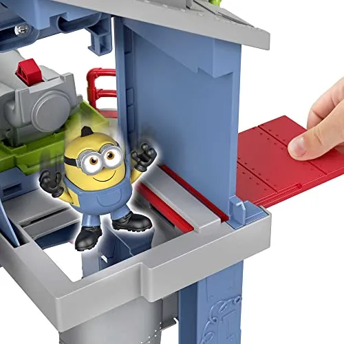 Imaginext Minions The Rise of Gru Gadget Lair Playset with Minion Otto Figure and Toy Rocket for Preschool Kids Ages 3 and Up