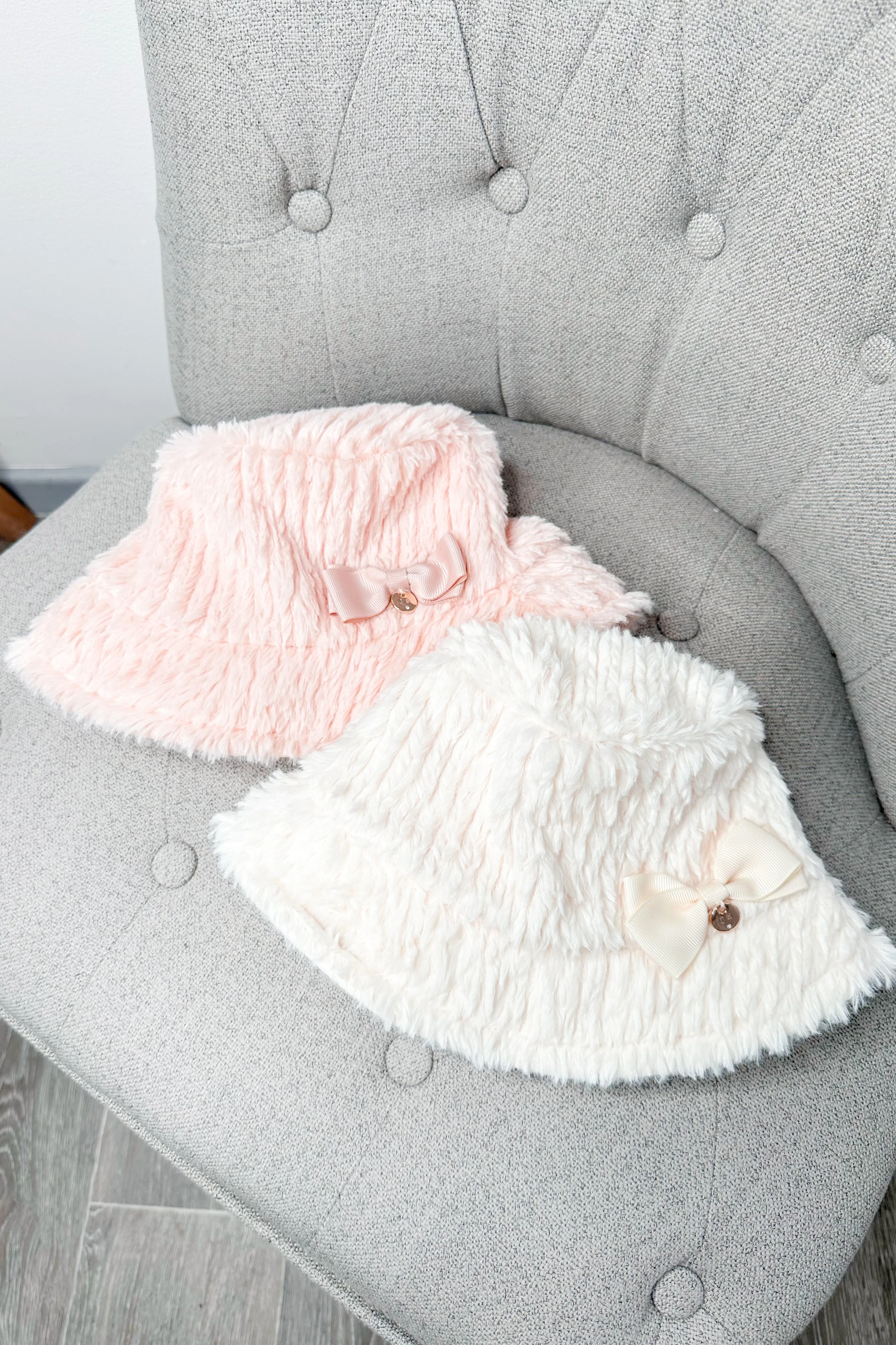 Ivory Faux Fur Bucket Hat