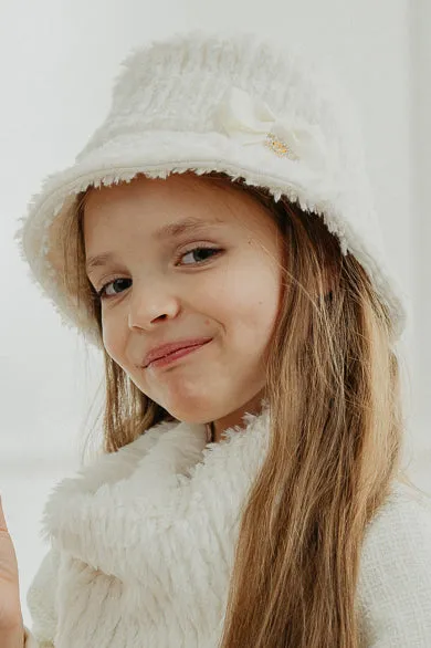 Ivory Faux Fur Bucket Hat