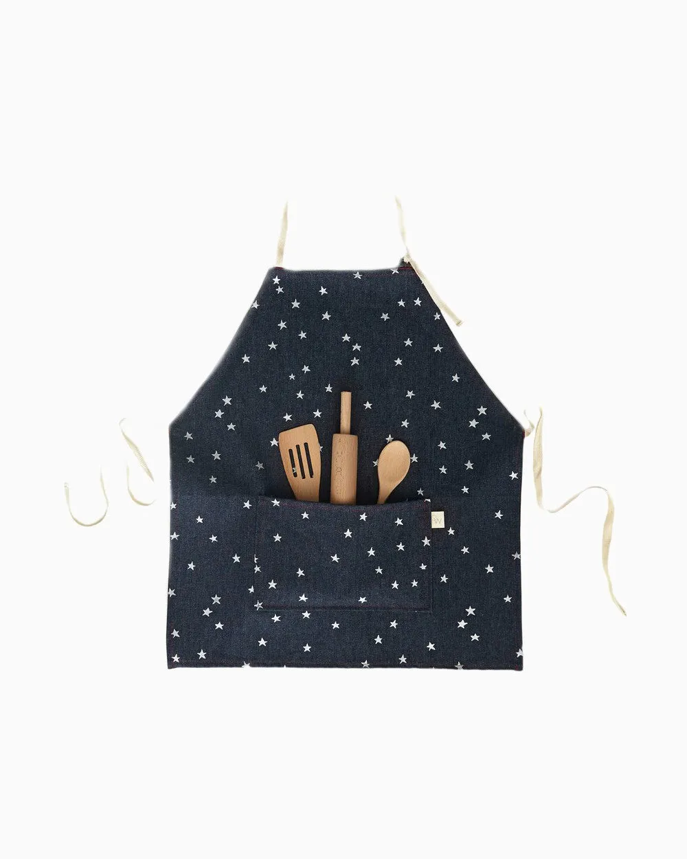 Kids Apron & Utensils in Denim Silver Star
