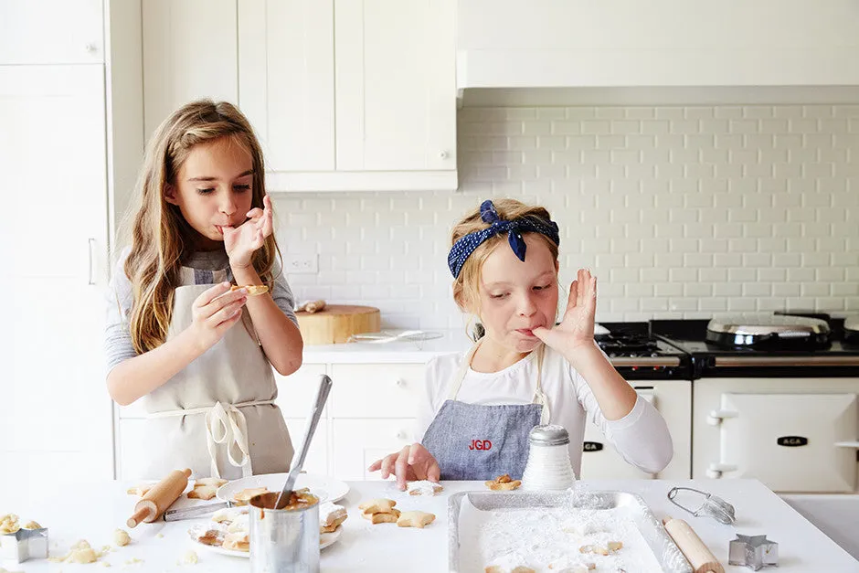Kids Apron & Utensils in Indigo Linen