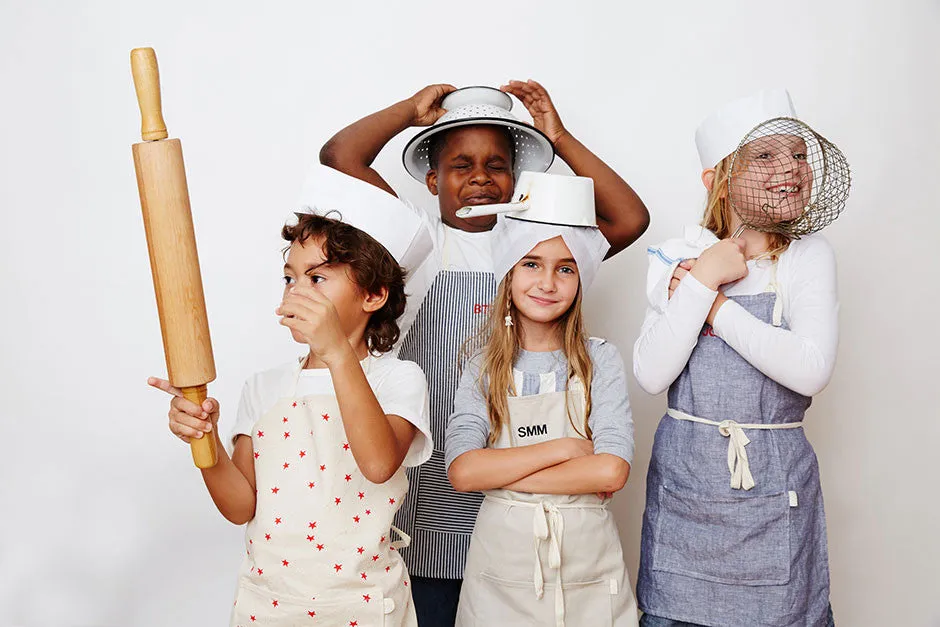 Kids Apron & Utensils in Red Star