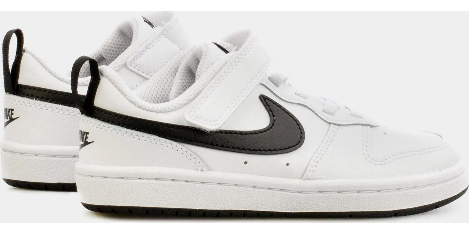 Kids Nike Court Borough Low 2 PS White Black BQ5451-104 Sneaker Trainer