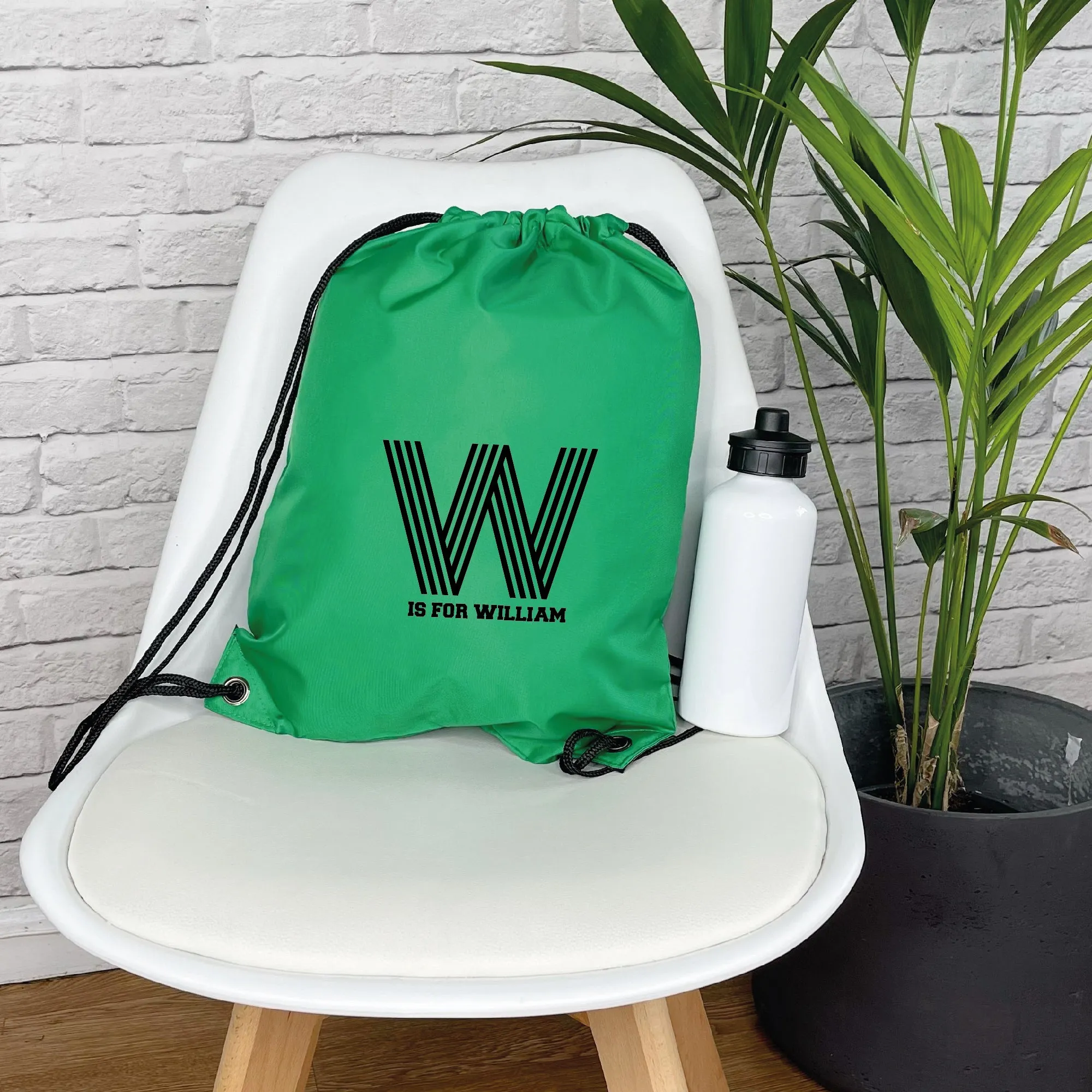 Kids Personalised Pe / Swimming Bag Retro Alphabet