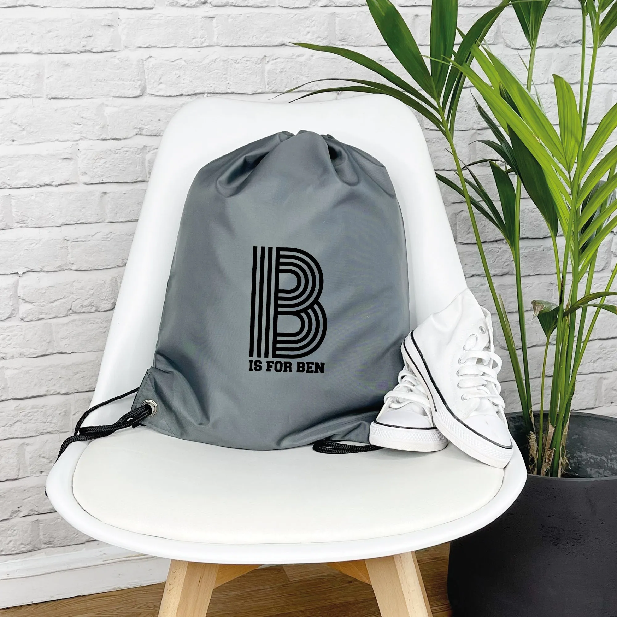 Kids Personalised Pe / Swimming Bag Retro Alphabet